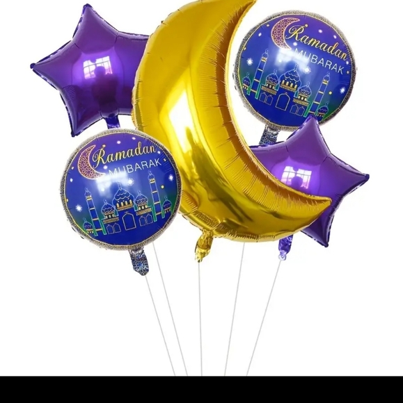 NWT 5 pieces Eid Ramadan balloon set/ crescent and star Balloon set/ Eid decor - Picture 10 of 10